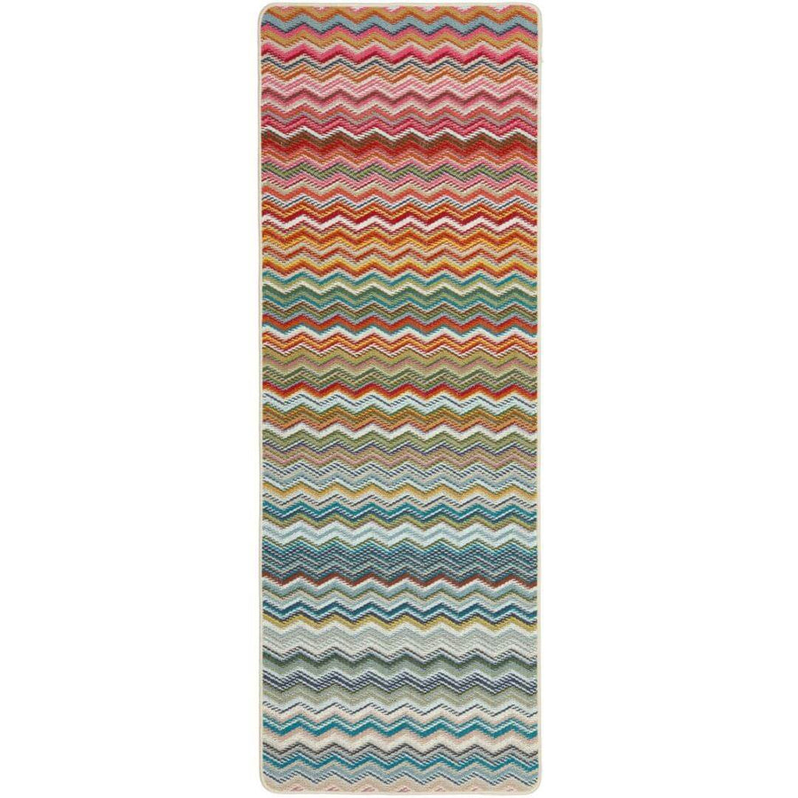 multicolour zigzag washable mat