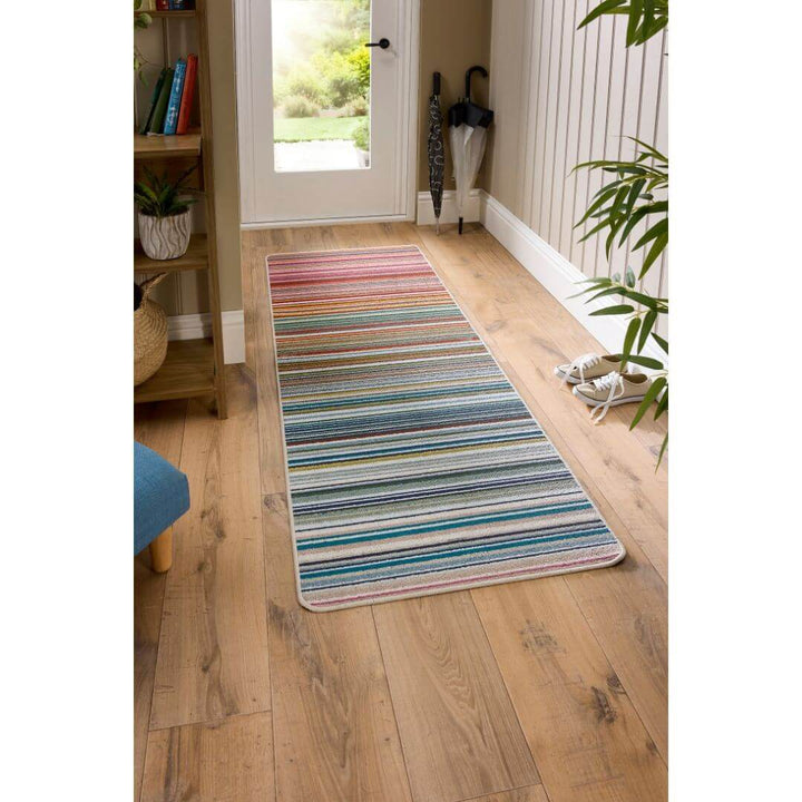 multicolour zigzag washable mat with entrance