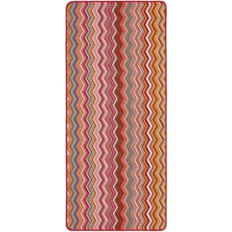 multicolour zigzag washable runner mat