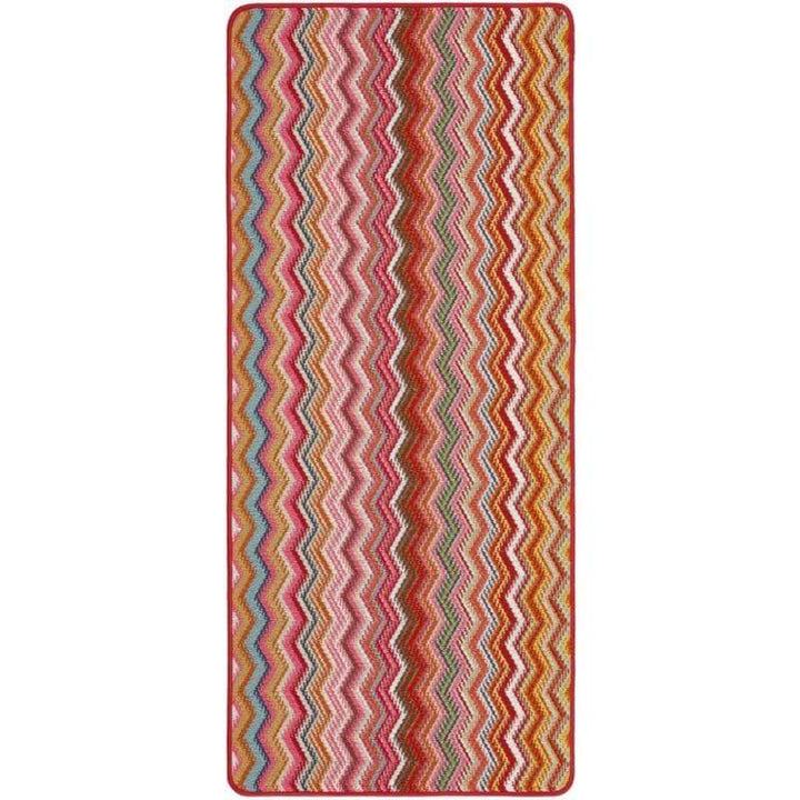 multicolour zigzag washable runner mat