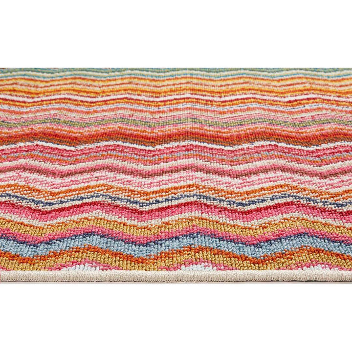 multicolour zigzag washable runner mat