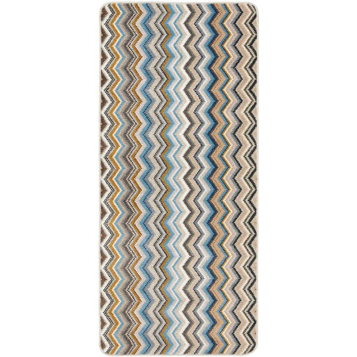 multicolour zigzag washable runner mat