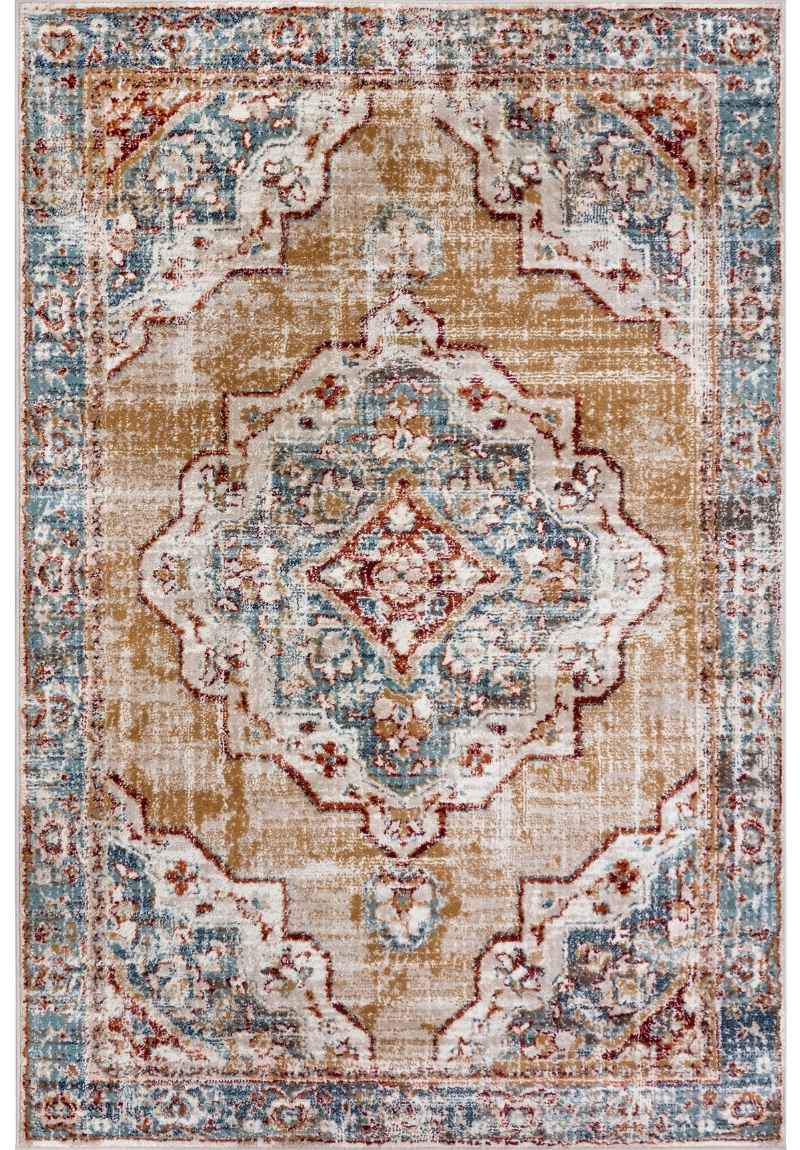 Short Pile Rug Strozzi Oriental Bordered Design