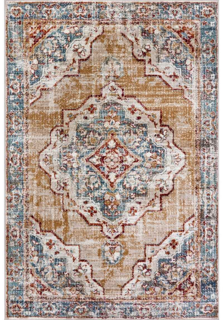 Short Pile Rug Strozzi Oriental Bordered Design