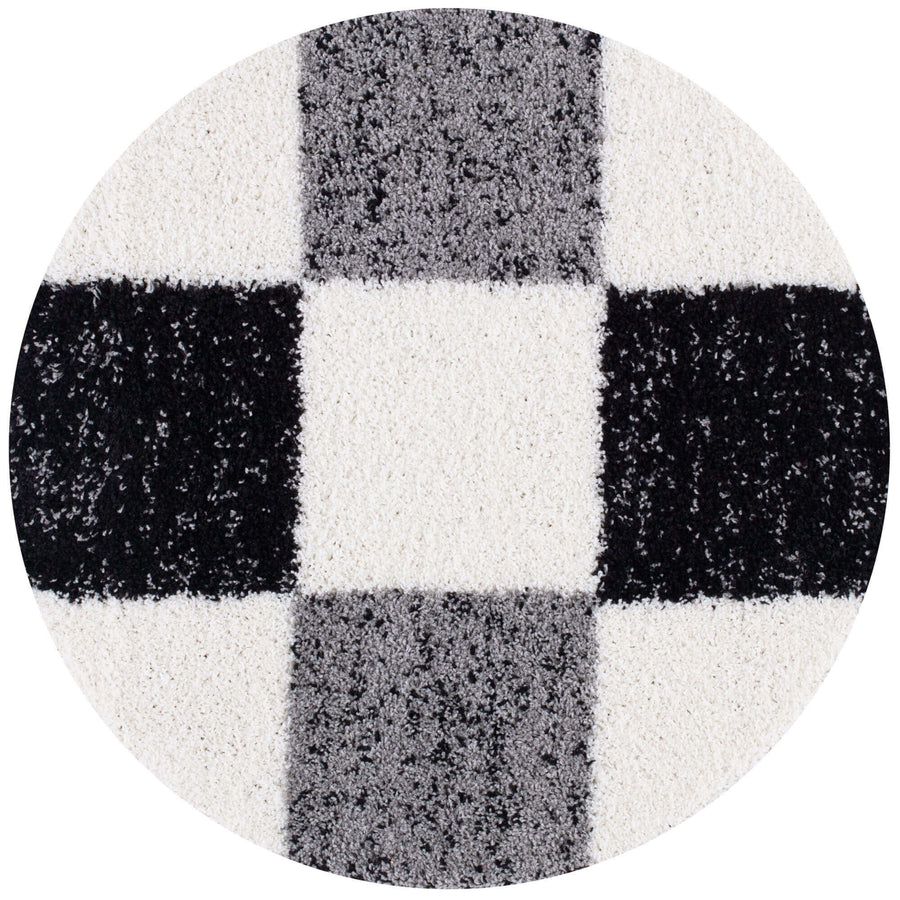 The Rugs Area Rug - Modern Luxury Shaggy Rug Geometric Grey