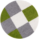 The Rugs Area Rug - Modern Luxury Shaggy Rug Geometric Green