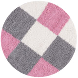 The Rugs Area Rug - Modern Luxury Shaggy Rug Geometric Pink