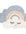 Decorative cloud-shaped pillow with a rainbow and smiling face on a white background