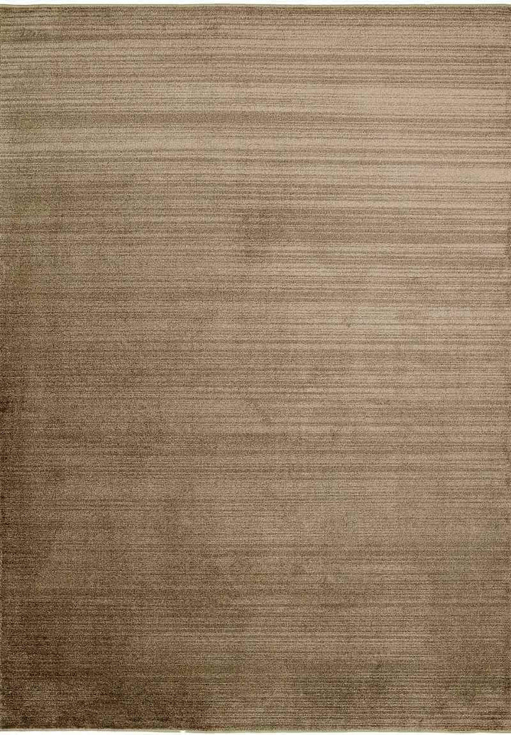 Arlo Textured Rug in soft brown tones with a subtle striped pattern, 10mm pile, made from durable polyester.