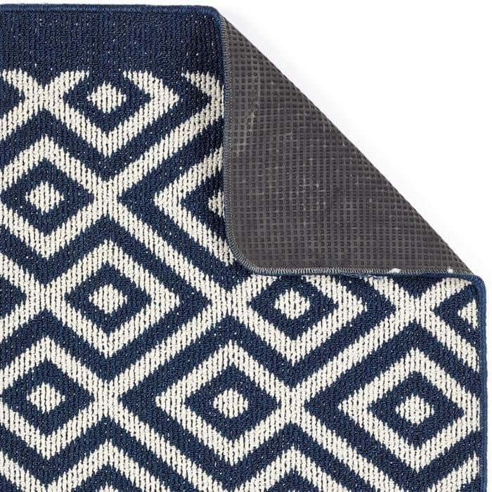 Diamond Rug Blue The Rugs Diamond Blue Washable Mat Runner - Quality & Style