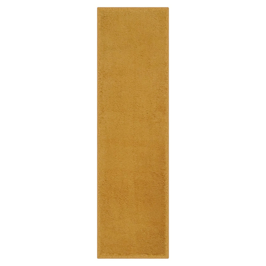 Washmellow ochre washable runner, top view of the 80x280 runner | The Rugs