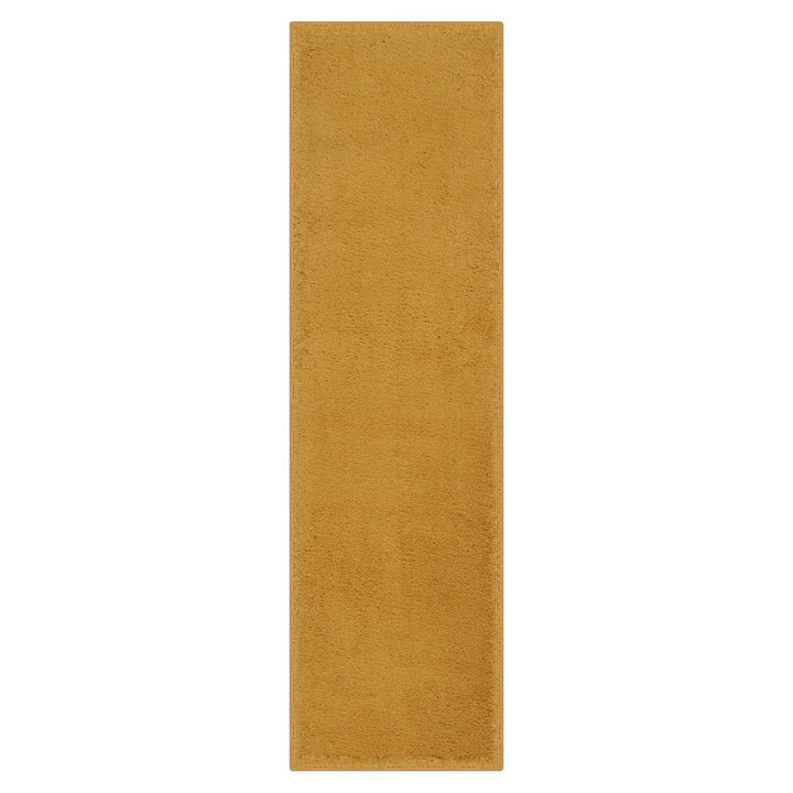 Washmellow ochre washable runner, top view of the 80x280 runner | The Rugs