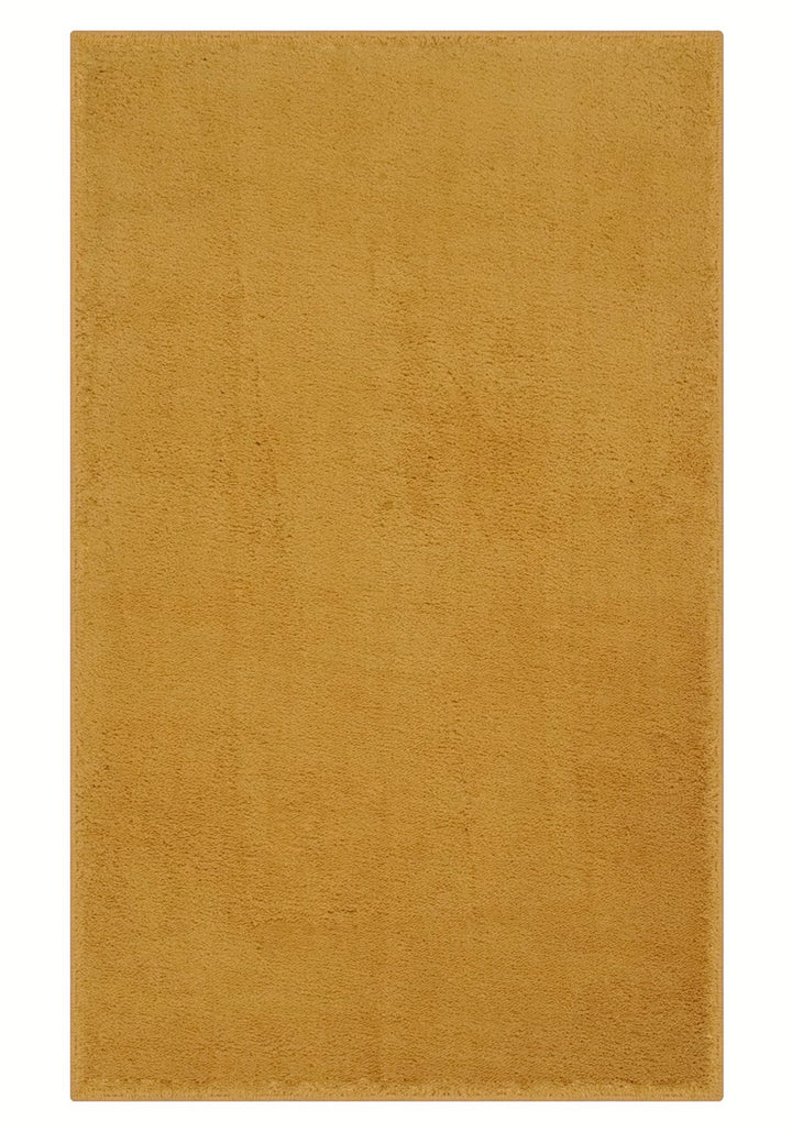 Washmellow ochre washable rug, top view of the full rectangle rug | The Rugs