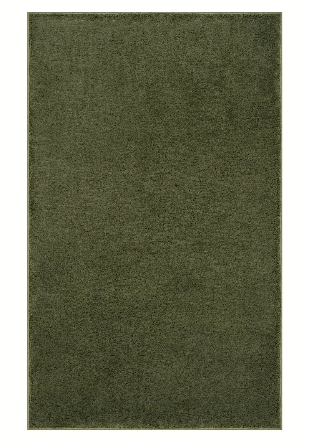 Washmellow olive green washable rug, top view of the full rectangle rug | The Rugs