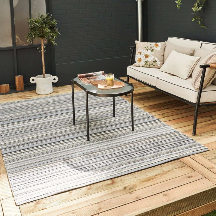 Rainbow Outdoor Rug Grey | Vibrant Patio Decor - The Rugs