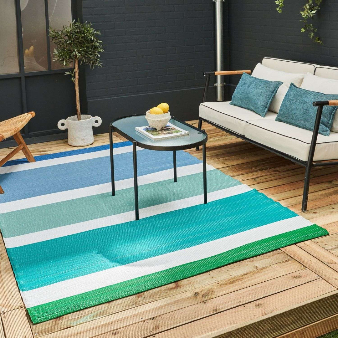Rainbow Outdoor Rug Blue | The Rugs