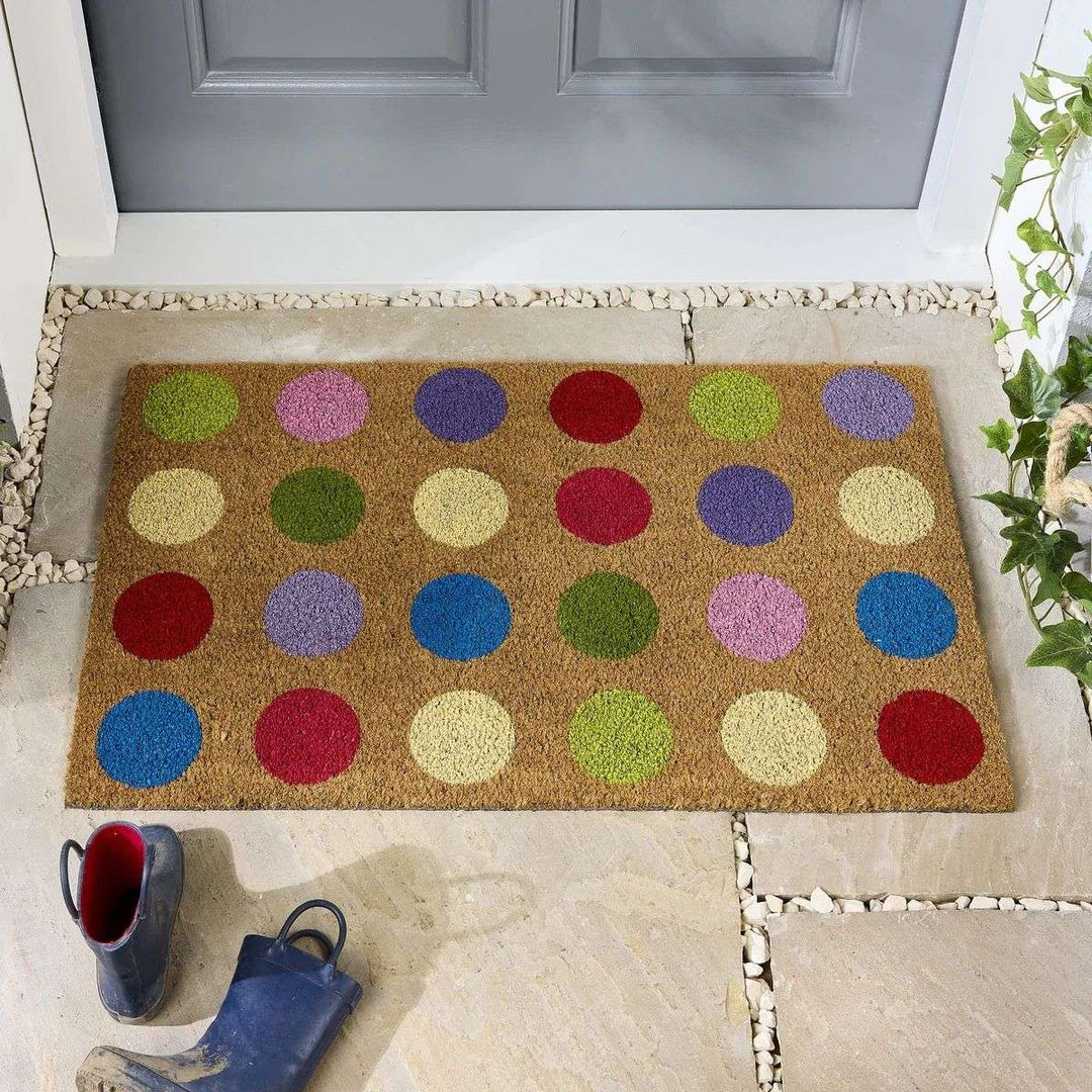 Colourful Natural Coir Doormat - 45x75 cm