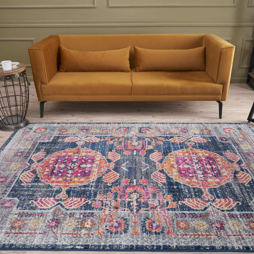 Living Room Rug Vintage in Multicolour