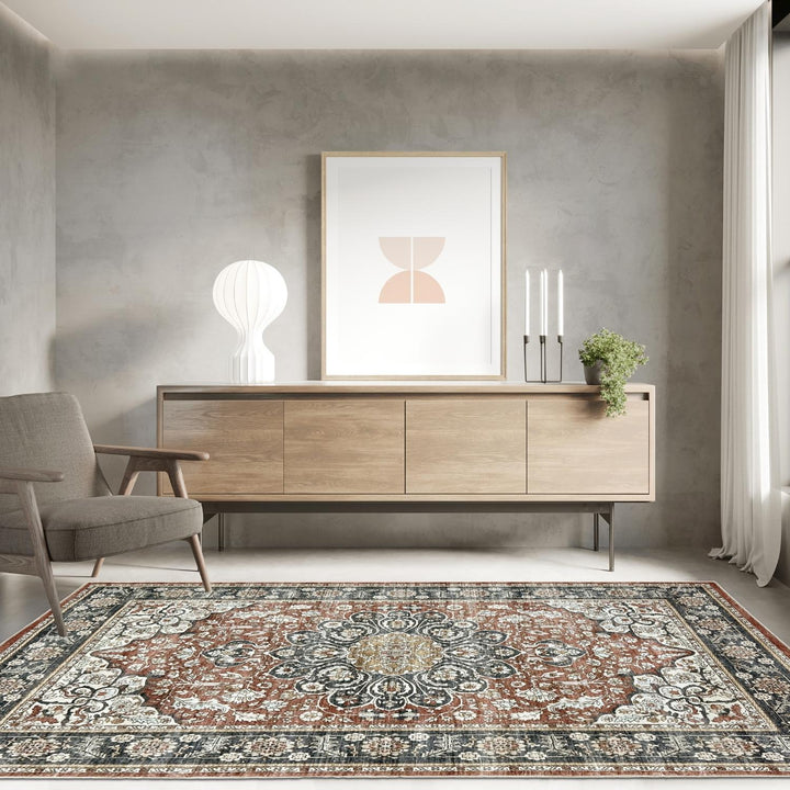 haritage-traditional-rug-medallion-design-non-shedding