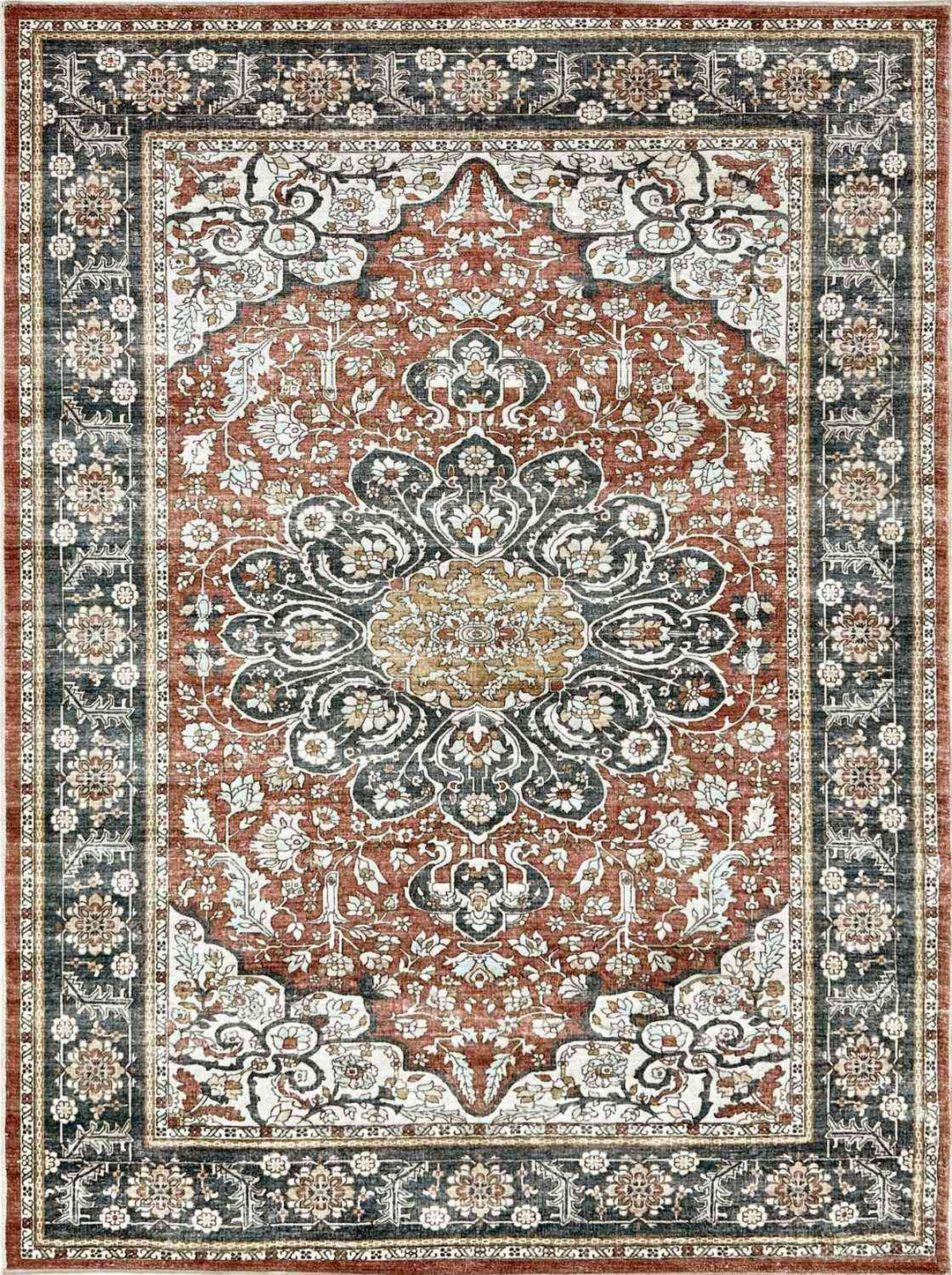 haritage-traditional-rug-medallion-design-non-shedding