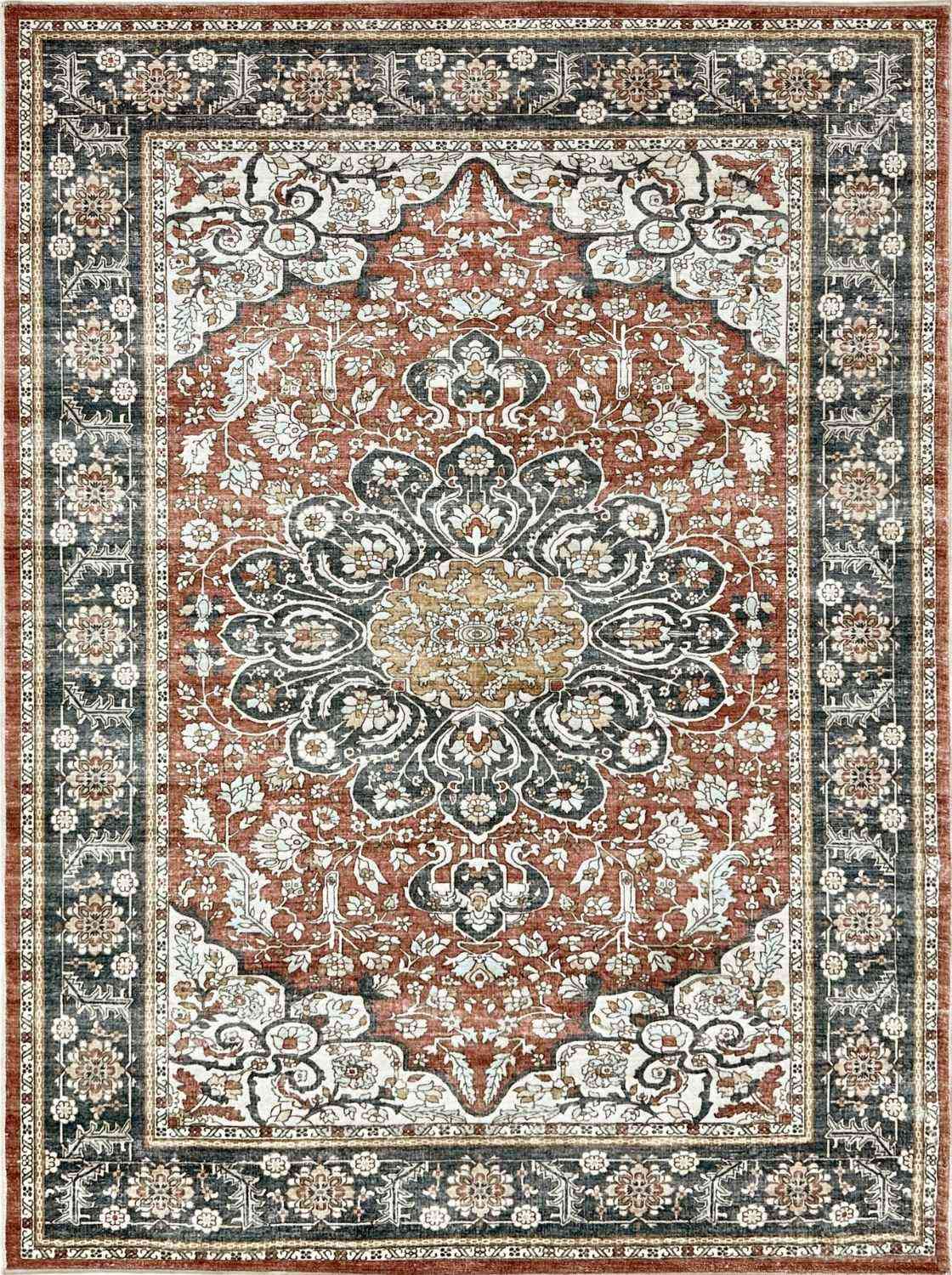 haritage-traditional-rug-medallion-design-non-shedding