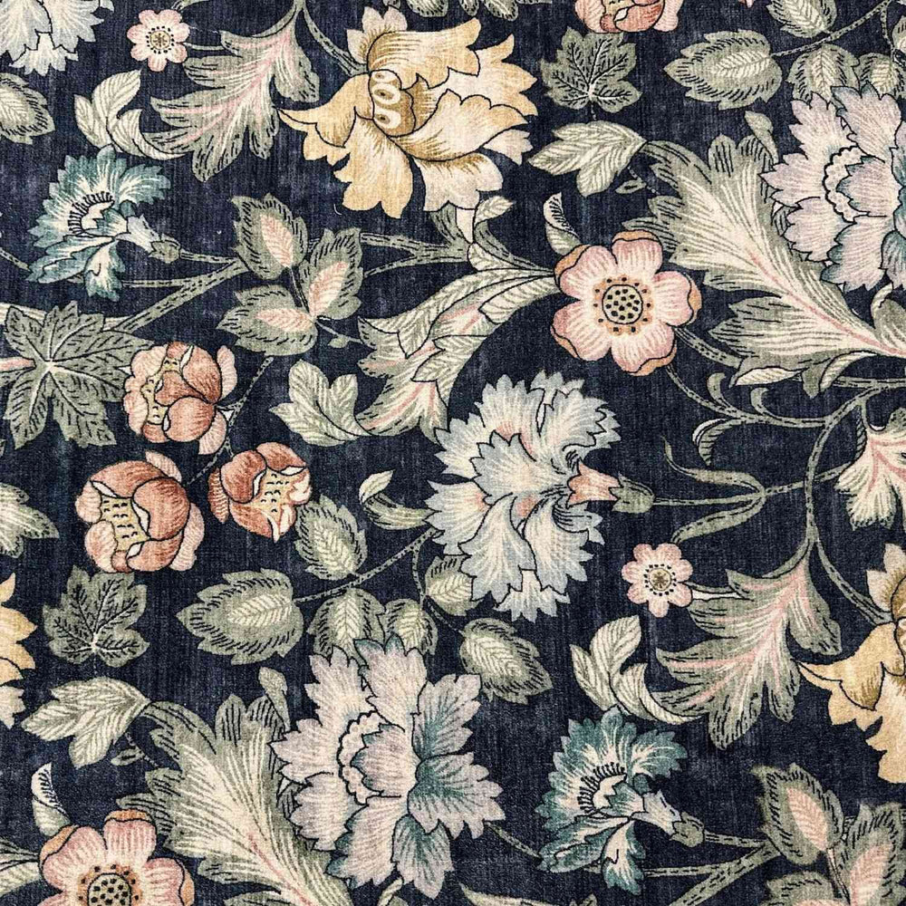 midnight-floral-rug-mlticoloured-flowers-in black background-plush feel