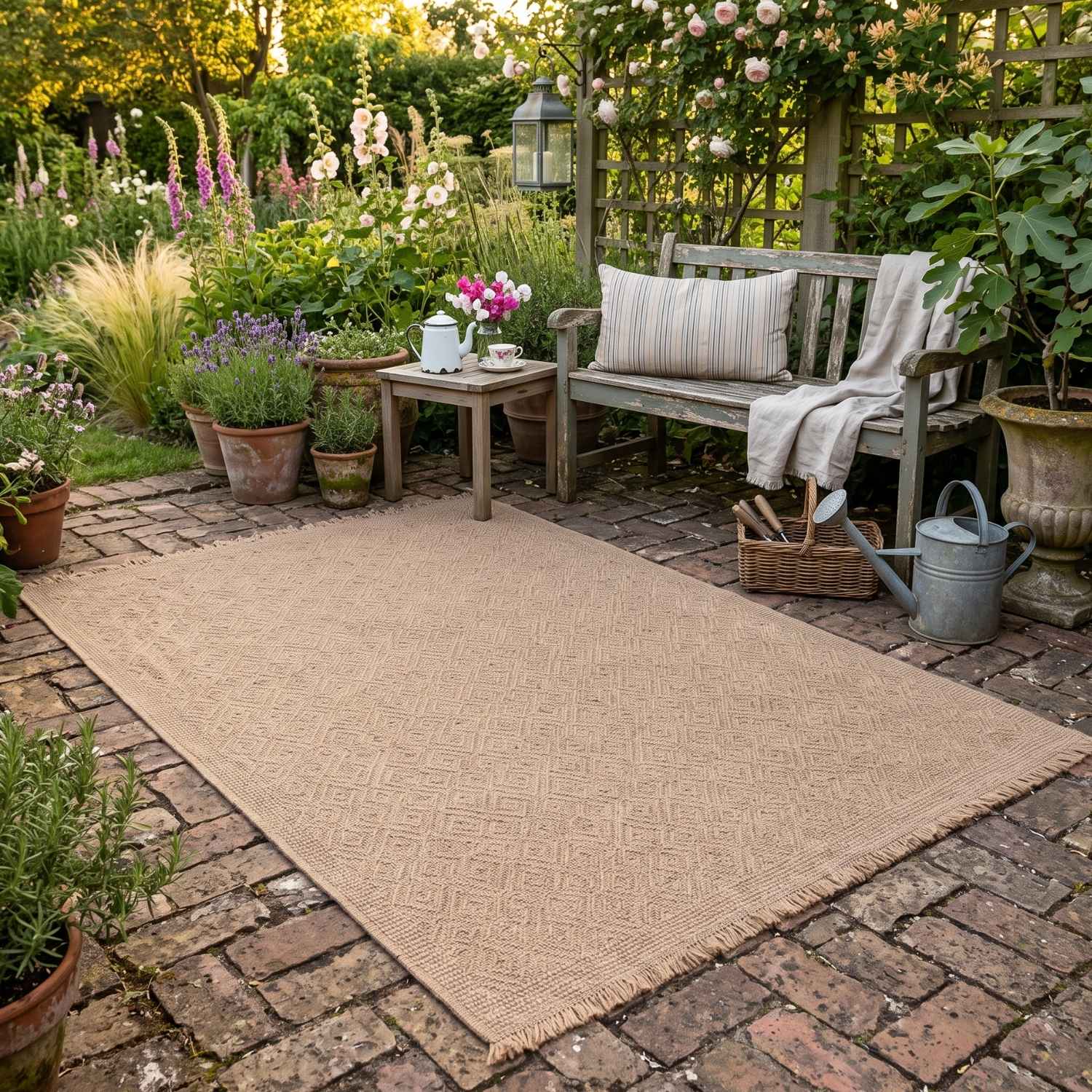 Nature Beige Outdoor rug s resistant to moisture and UV protected