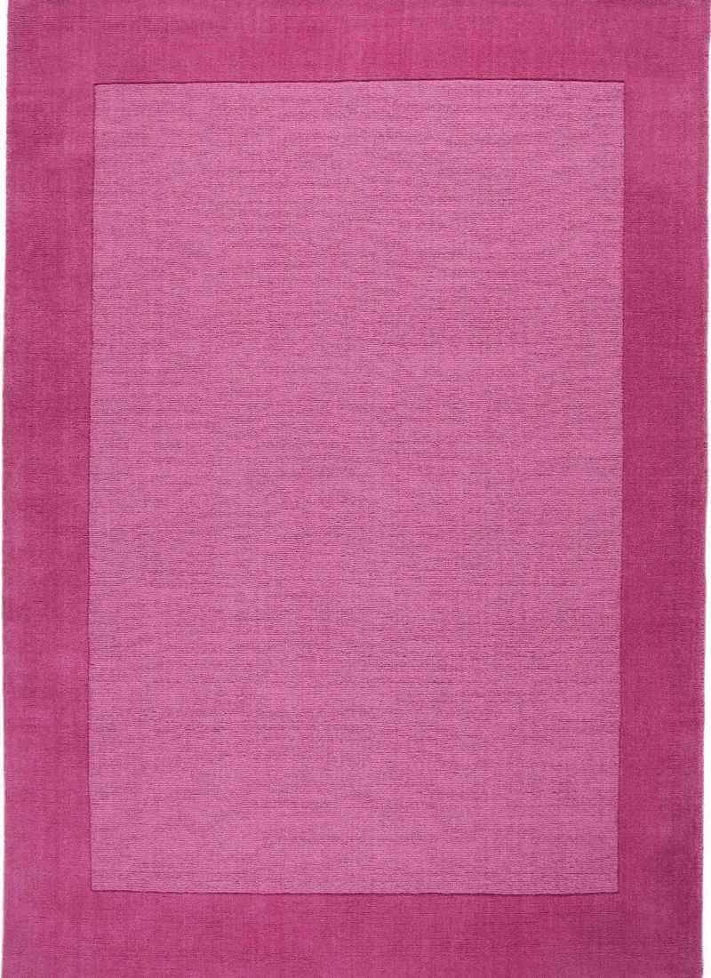 The Rugs Bordered Pink Rug – Handmade Quality Wool Comfort