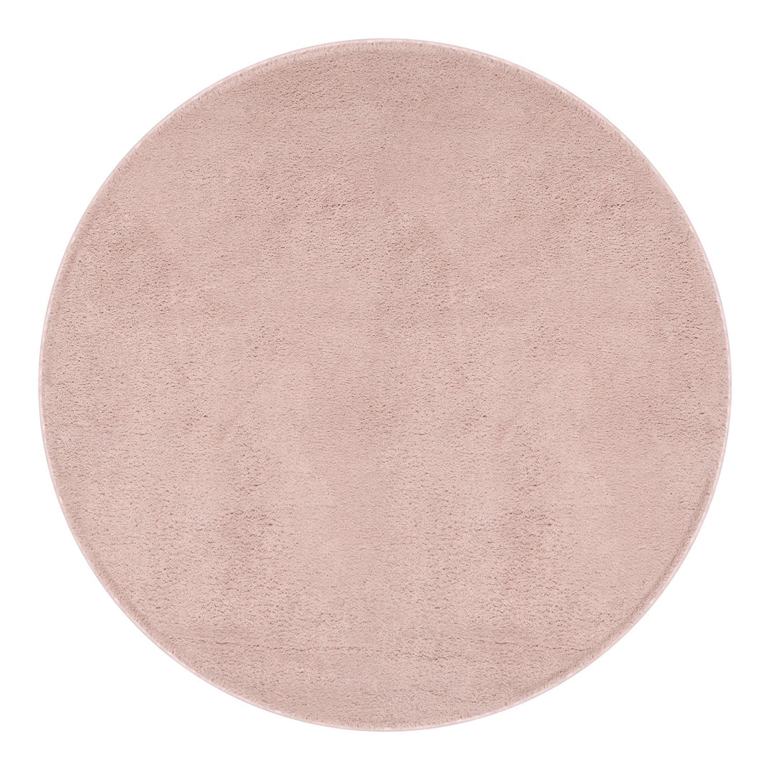 Washmellow pink round washable rug, top view | The Rugs
