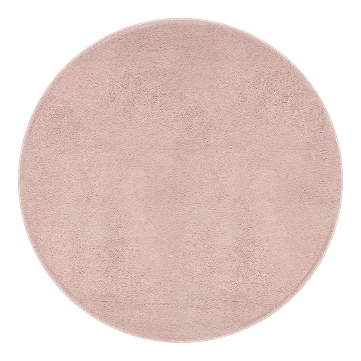 Washmellow pink round washable rug, top view | The Rugs