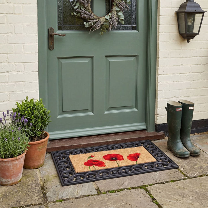 Doormat Insert | Customizable Coir Floral Design, suitable high traffic areas