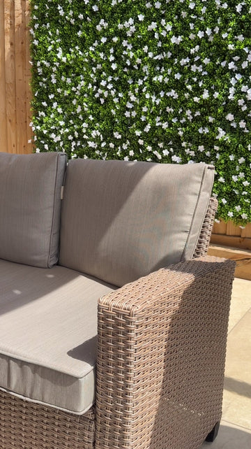 A garden can have all the right furniture, but a rug is often what makes it feel complete. This outdoor rug adds warmth and definition to the space while staying incredibly practic