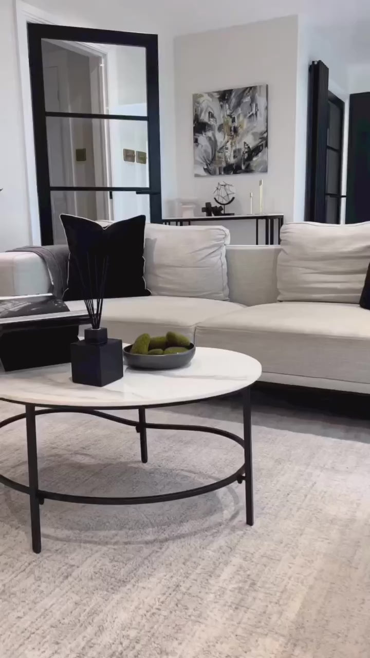 Living Room Rugs - Montana Solid Design in Cream & Grey