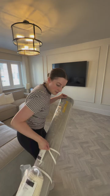 This room never quite felt complete until our Montana rug arrived 🤍 We’d just finished the makeover and I kept walking in feeling like something was missing. I spent so many evenin