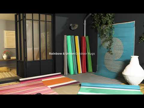 Rainbow Outdoor Rug Blue | Vibrant Patio Decor | The Rugs