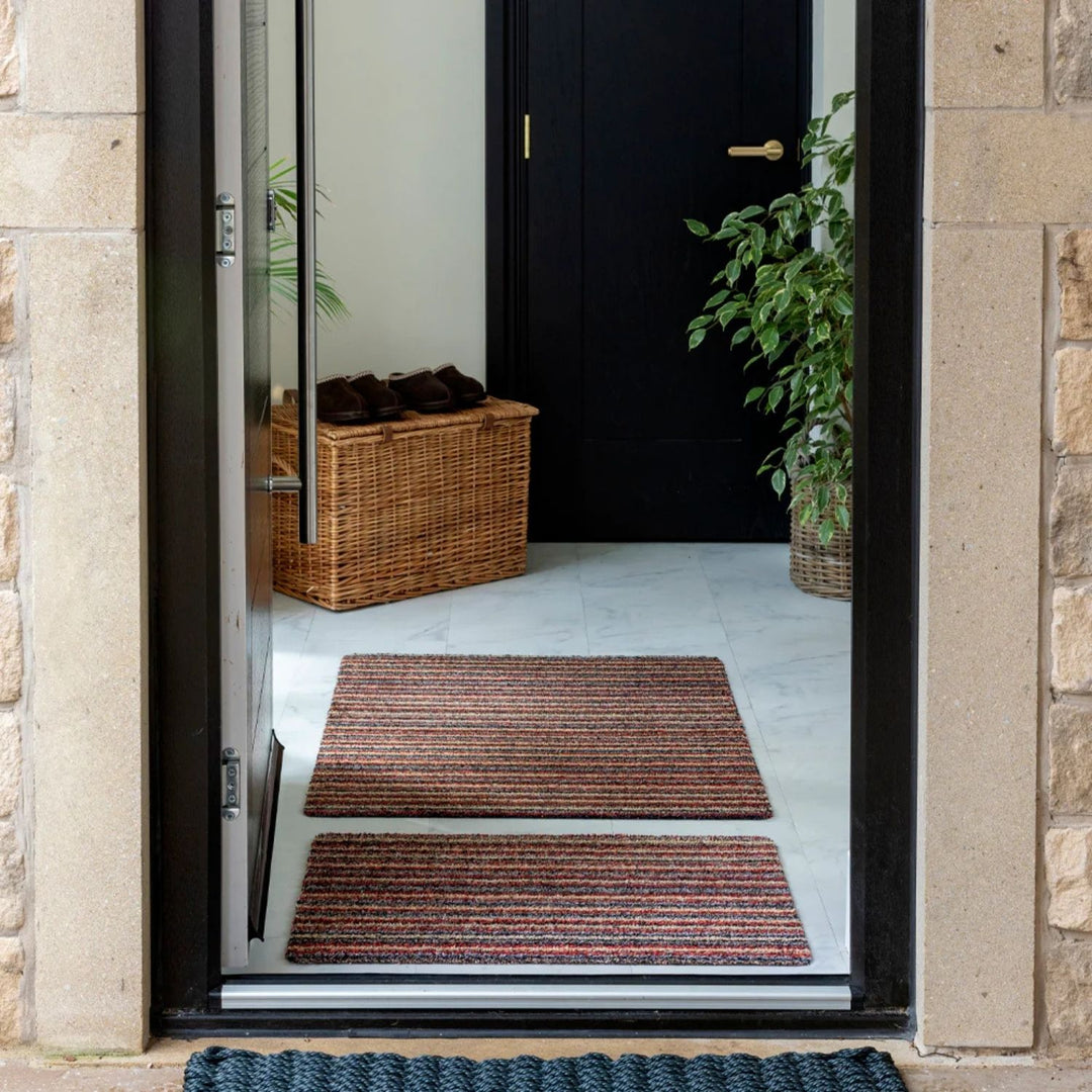 The Rugs Washable Striped Multicolour Mat | Microfibre Rug