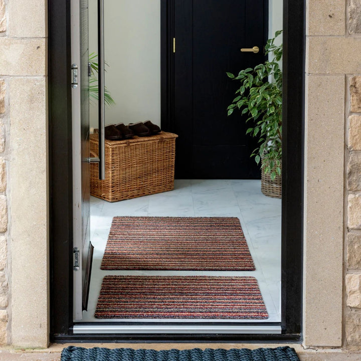 The Rugs Washable Striped Multicolour Mat | Microfibre Rug