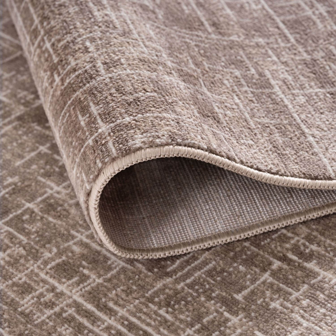 Rustic Beige Scandi Design Rug, water resistant, stain resistant, eco-friendly rug.