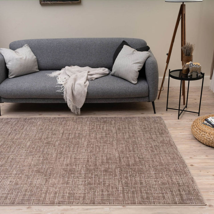 Rustic Beige Scandi Design Rug, water resistant, stain resistant, eco-friendly rug.