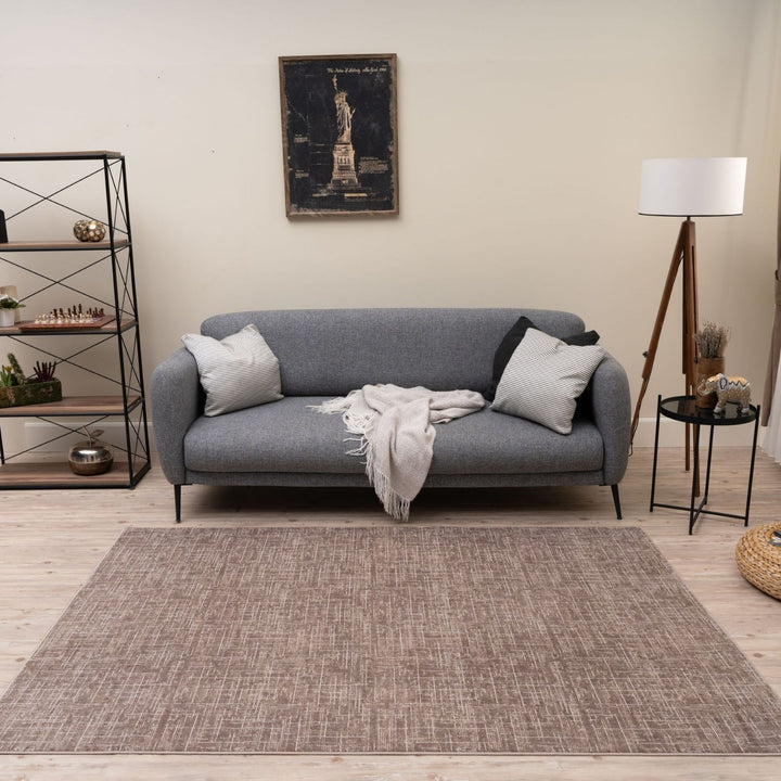 Rustic Beige Scandi Design Rug, water resistant, stain resistant, eco-friendly rug.