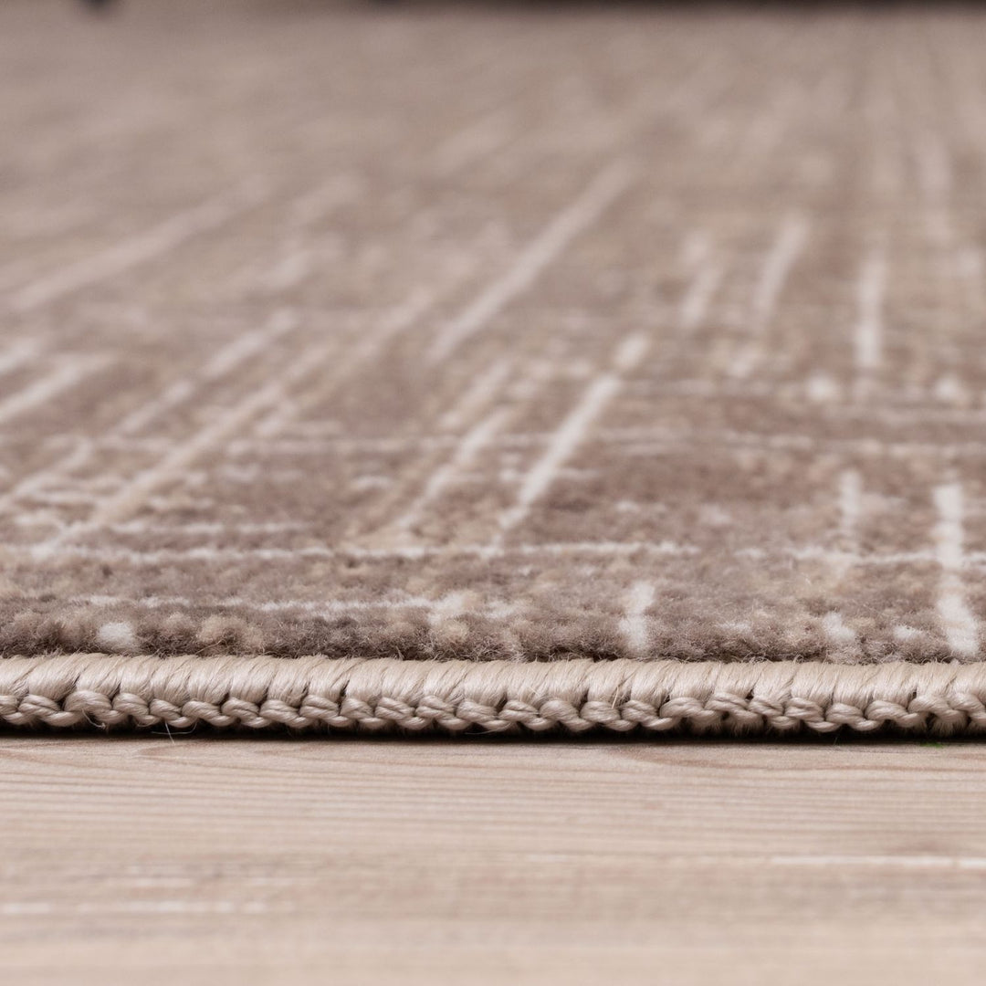 Rustic Beige Scandi Design Rug, water resistant, stain resistant, eco-friendly rug.