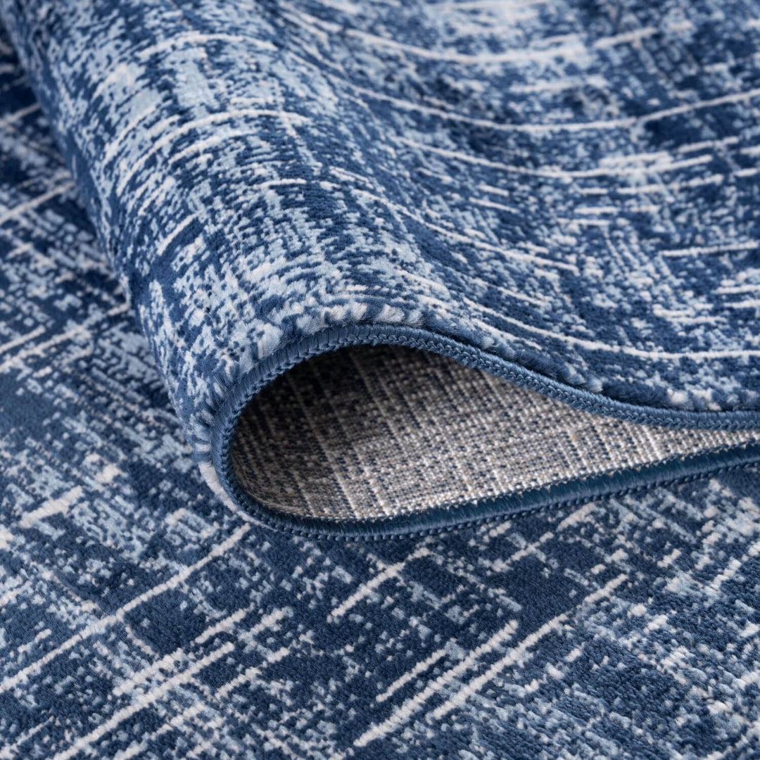 Rustic Blue Scandi Design Rug, hypoallergenic, family-friendly, easy to clean| The Rugs