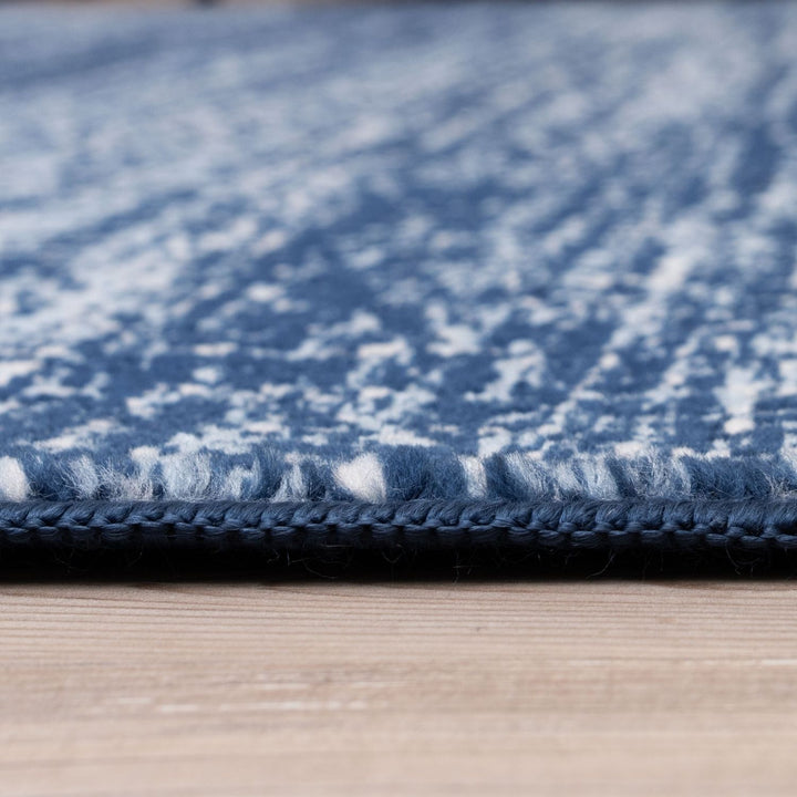 Rustic Blue Scandi Design Rug, hypoallergenic, family-friendly, easy to clean| The Rugs