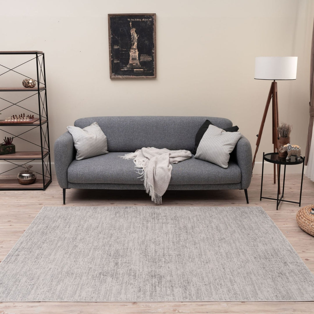 Rustic Cream Scandi Design Rug, easy care, water-resistant, pet friendly rug.
