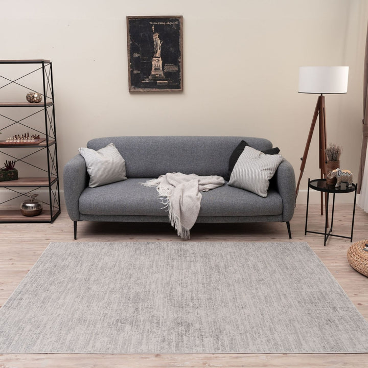 Rustic Cream Scandi Design Rug, easy care, water-resistant, pet friendly rug.