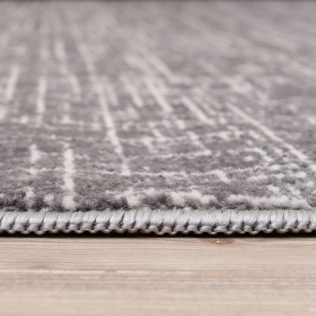 Rustic Grey Scandi Design Rug, hypoallergenic, eco-friendly, soft pile rug.