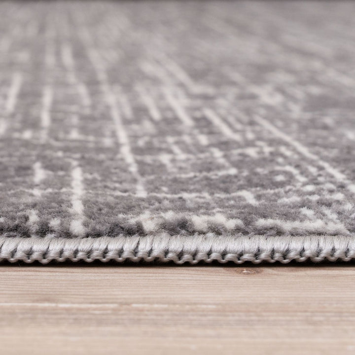 Rustic Grey Scandi Design Rug, hypoallergenic, eco-friendly, soft pile rug.