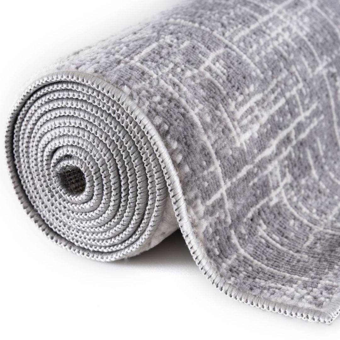 Rustic Grey Scandi Design Rug, hypoallergenic, eco-friendly, soft pile rug.