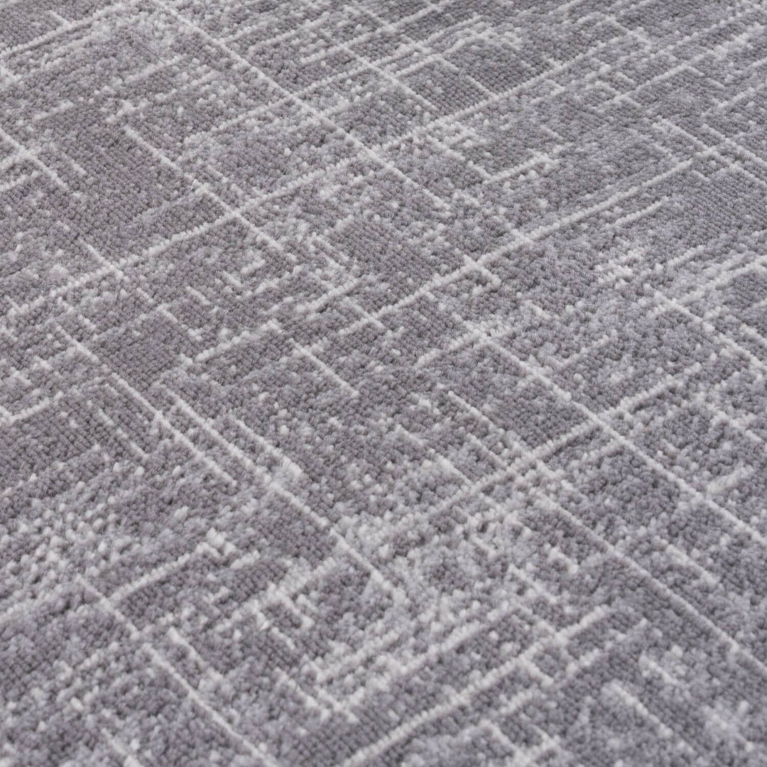 Rustic Grey Scandi Design Rug, hypoallergenic, eco-friendly, soft pile rug.
