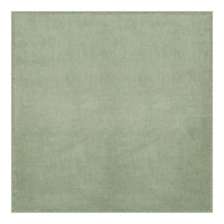 Washmellow sage green square washable rug, top view | The Rugs